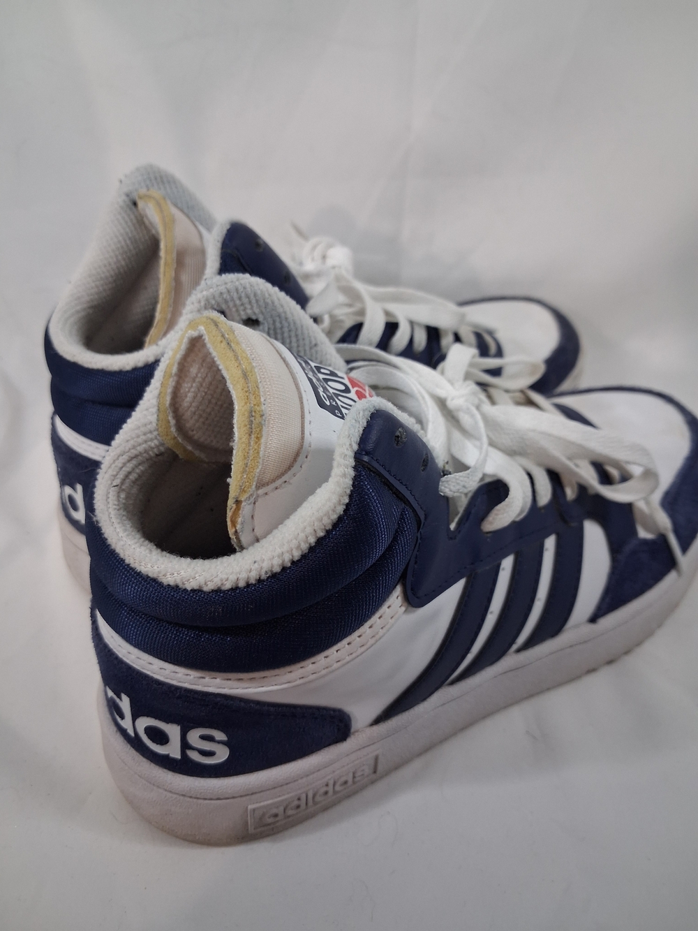 Adidas High-Top Sneakers in Navy & White